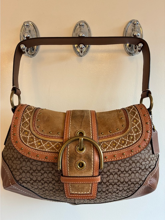 Coach Handbags - Authentic Coach Soho khaki signature studded handbag